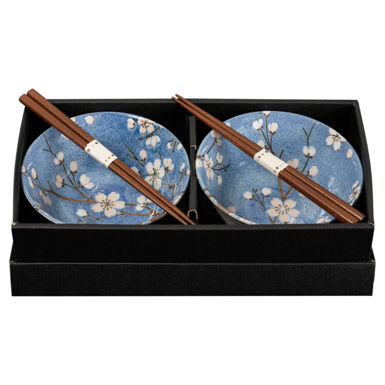 OMOTENASHI Fuji Sakura 2 sets Donburi Bowls & Chopstick in Gift Box