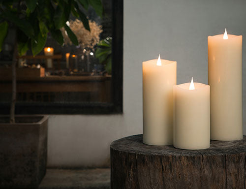 ENKINDDLE Column Candle Ivory 7"