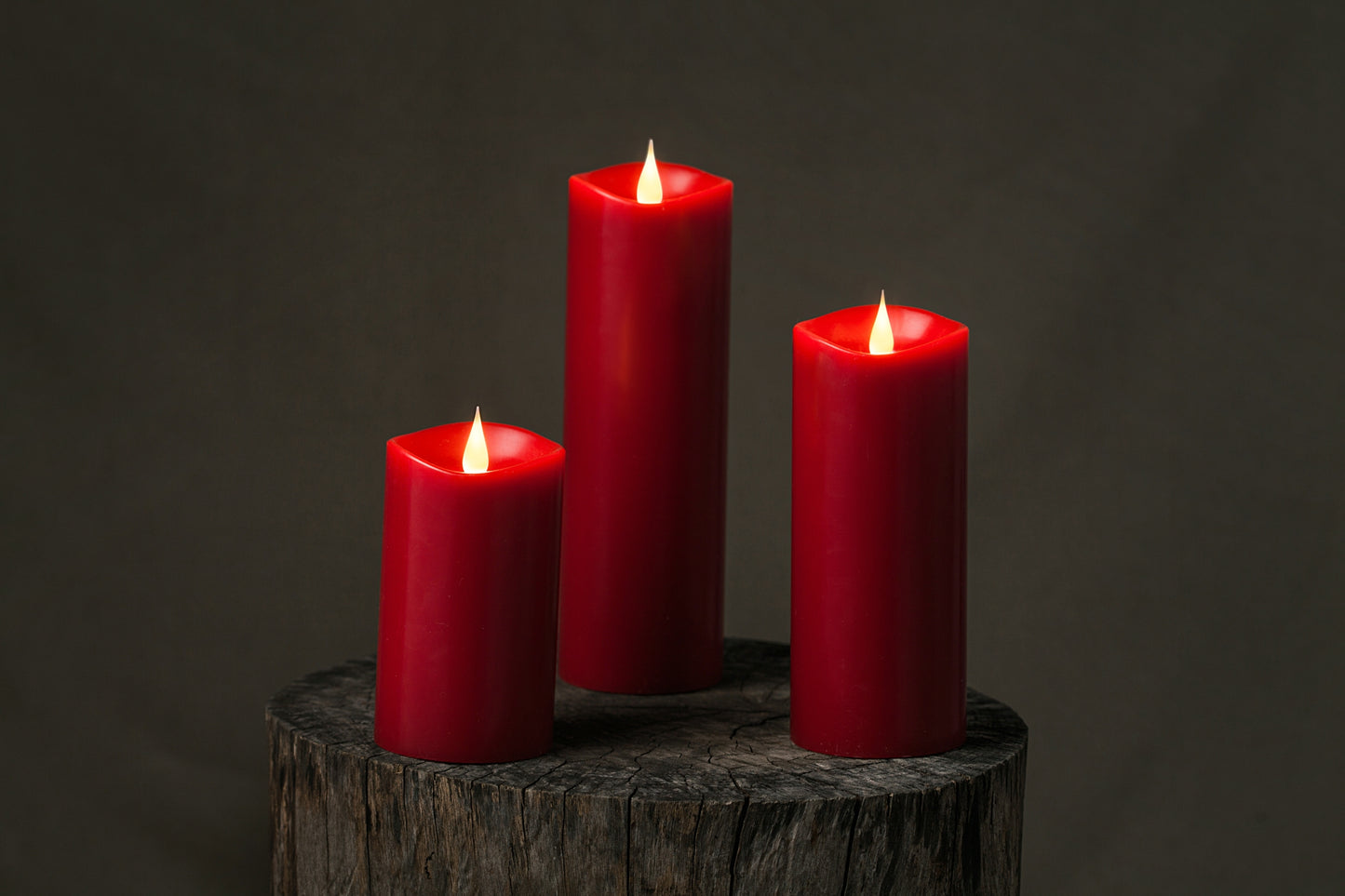 ENKINDDLE Column Candle Red 4"