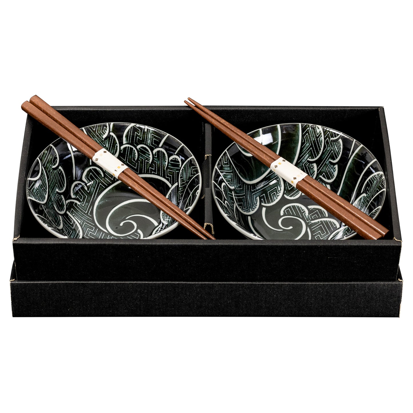 OMOTENASHI Sayanami Set 2 Donburi Bowls & Chopsticks in Gift Box