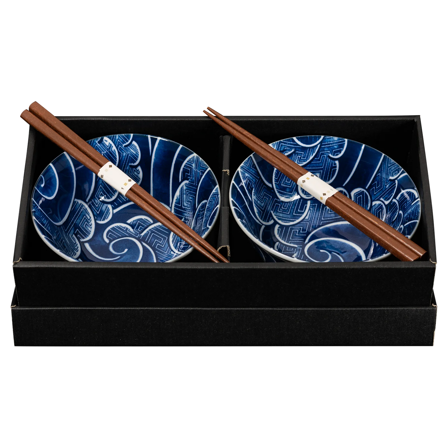 OMOTENASHI Sayanami Set 2 Donburi Bowls & Chopsticks in Gift Box